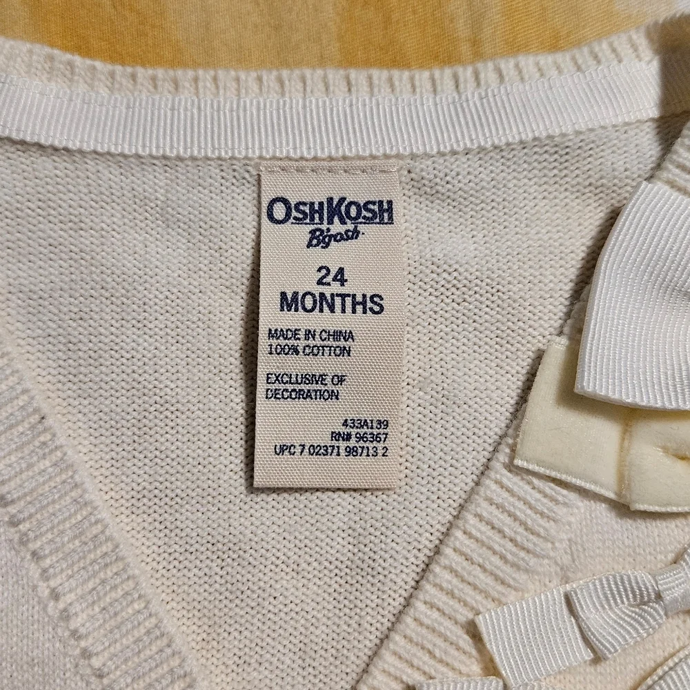 OshKosh B'gosh - Cream Bows Baby Girl Cardigan